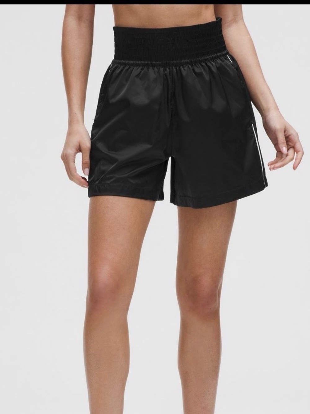 Lululemon Black Stretch Satin Nylon Super-High-RiseShort 5" Size Small - Picture 6 of 11